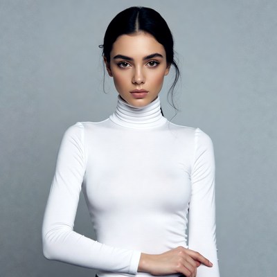 Woman in white turtleneck