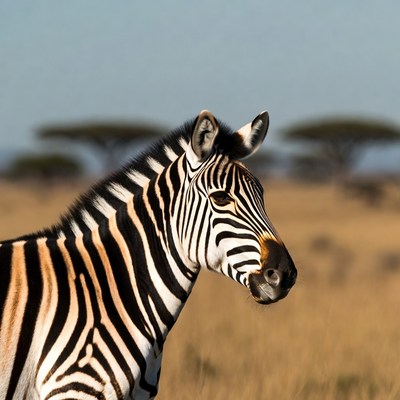 Zebra standing in savanna