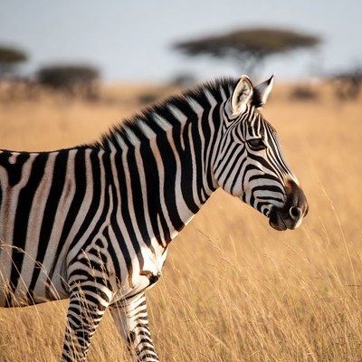 Zebra standing in grass