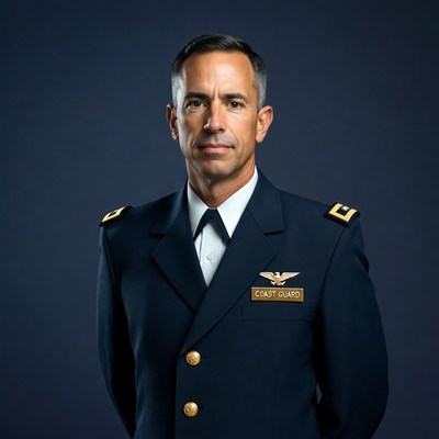 US Coast Guard officer in uniform