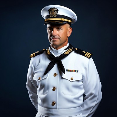 Navy officer in white uniform