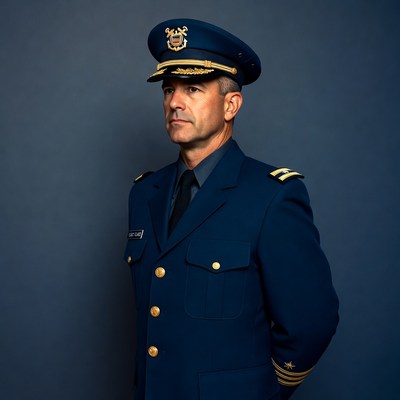 Man in navy captain uniform