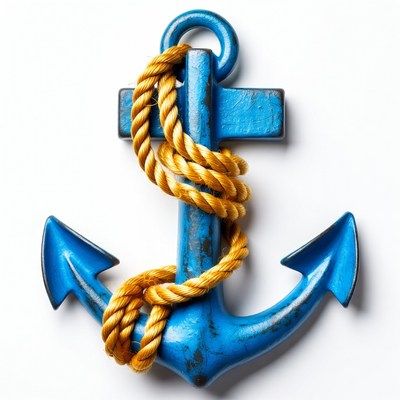 Blue Anchor with Rope