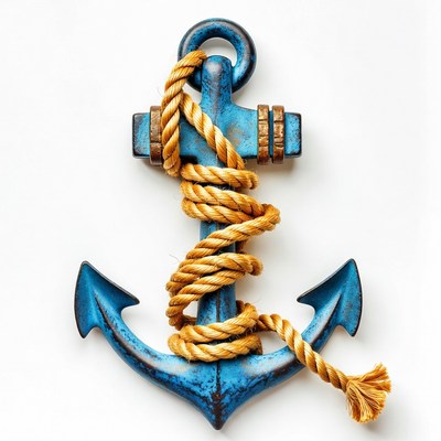 Blue Anchor with Rope