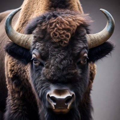 Close-up American Bison Head