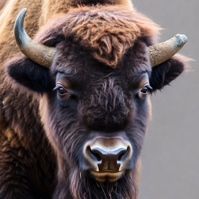 Close-up of American Bison Head