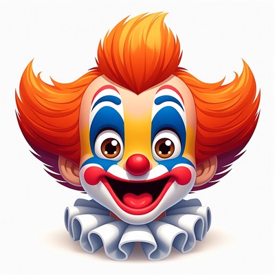 Smiling Cartoon Clown Face
