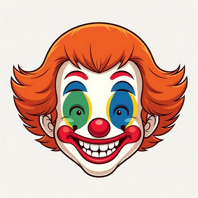 Cartoon Clown with Red Hair