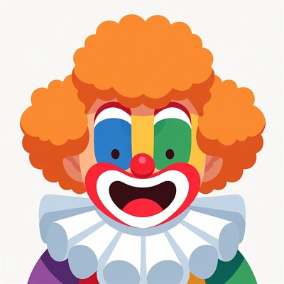 Colorful Clown Illustration Smiling