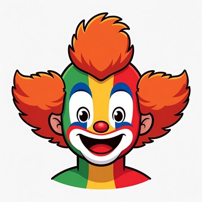 Colorful Cartoon Clown Smiling