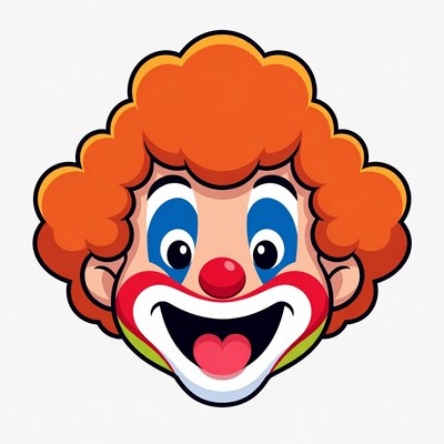 Cartoon Clown Smiling Face