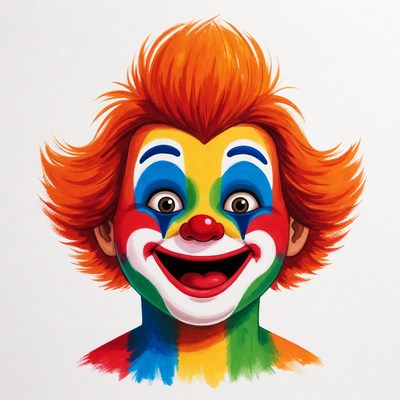 Colorful Cartoon Clown Smiling