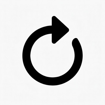 Black circular refresh arrow icon