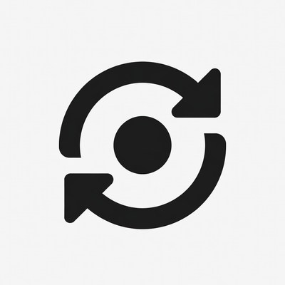 Black Circular Arrows Icon