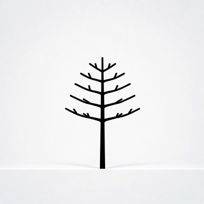 Black silhouette bare tree