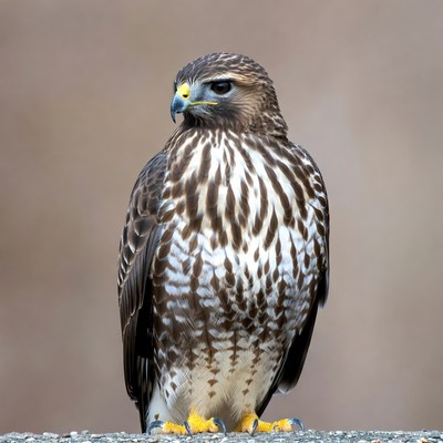 Red-tailed Hawk Perched on Rock
