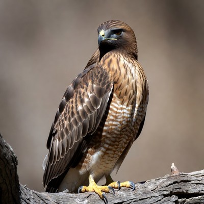 Red-tailed Hawk Perched on Branch