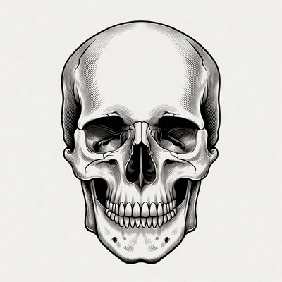 Human skull illustration