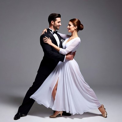 Man and woman dancing tango