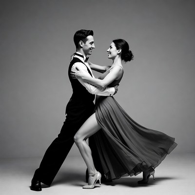 Man and woman dancing ballroom