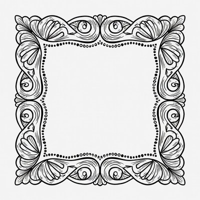 Ornate Black Floral Frame
