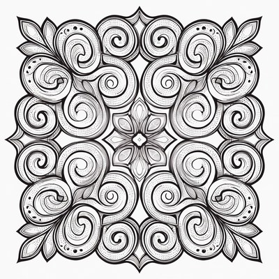Ornate Black Floral Mandala