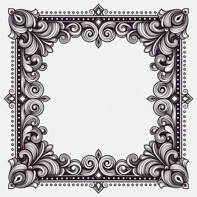 Ornate Vintage Floral Frame