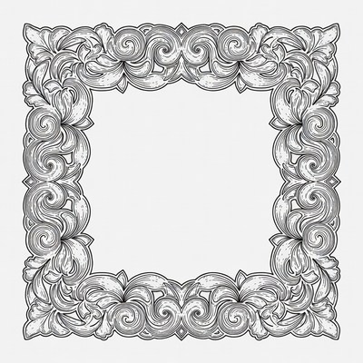 Ornate Victorian Scroll Border Frame
