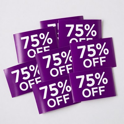 Purple 75% Off Sale Stickers