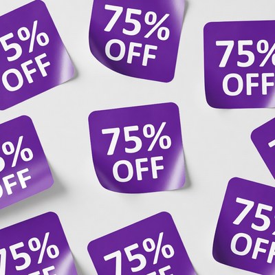 Purple 75% Off Stickers