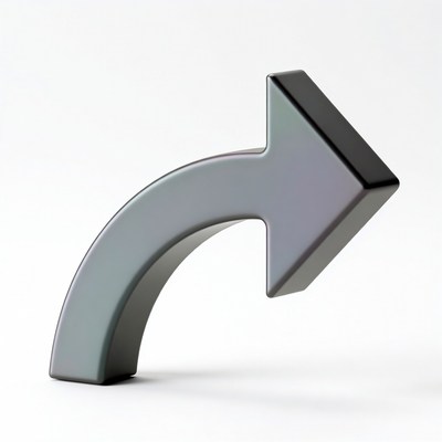 Curved Black Arrow Icon