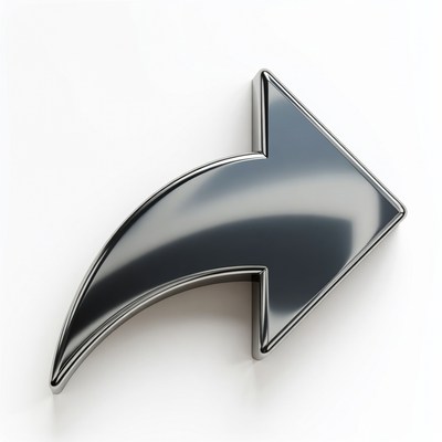 Shiny Curved Arrow Icon