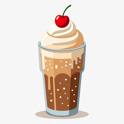 Chocolate Milkshake with Whipped Cream Cherry