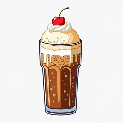 Root Beer Float with Cherry