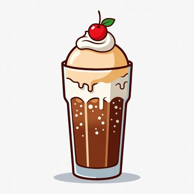 Chocolate Milkshake with Whipped Cream Cherry