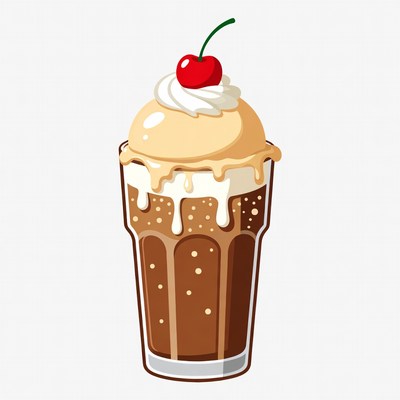 Chocolate Ice Cream Soda with Cherry