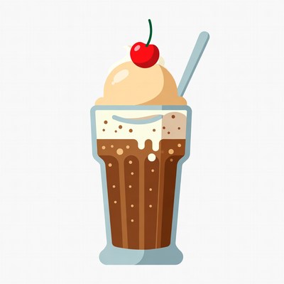 Chocolate Milkshake with Whipped Cream Cherry