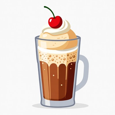 Root Beer Float with Cherry