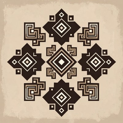Geometric Aztec Pattern Illustration