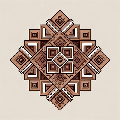 Brown Geometric Diamond Pattern