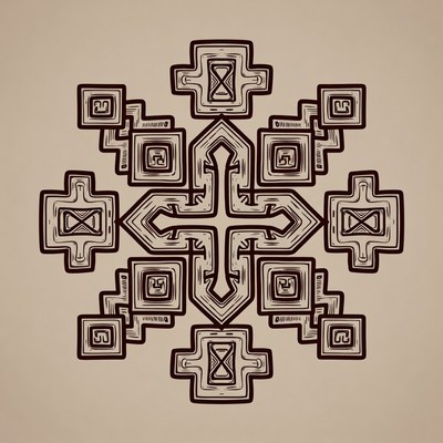 Geometric Cross Mandala Illustration