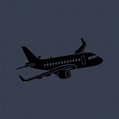 Black Airplane Silhouette Flying