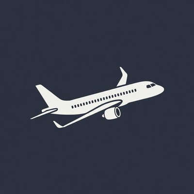 White Airplane Icon Flying