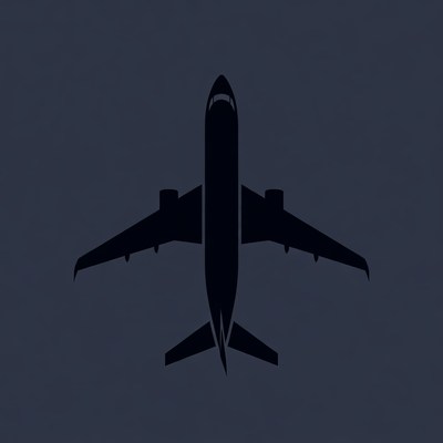 Top-down airplane silhouette icon