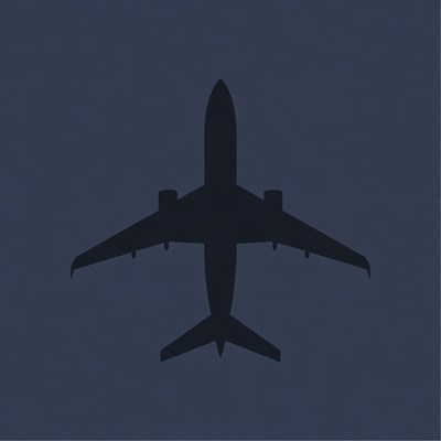 Airplane Silhouette on Dark Background