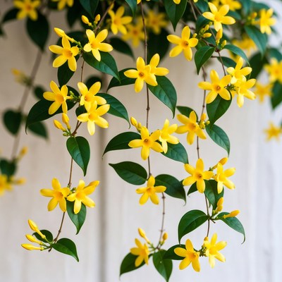 Hanging Yellow Allamanda Flowers