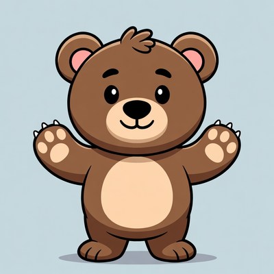 Cute cartoon bear with arms outstretched