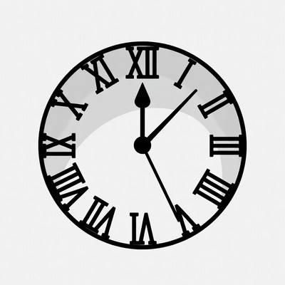 Roman numeral clock illustration
