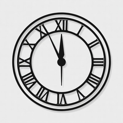 Black Roman Numeral Clock Outline