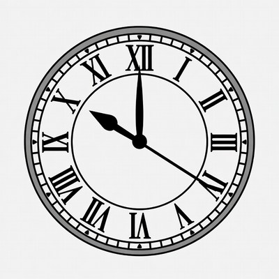 Roman numeral clock illustration